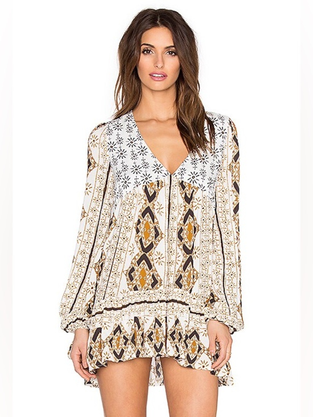 Free People Down By The Bay Tunic L Ivory Boho
